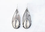 Load image into Gallery viewer, Leafy Cowrie Earrings
