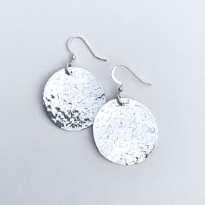 Square texture disc earrings
