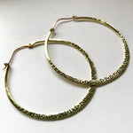 Load image into Gallery viewer, Stamped big brass hoops
