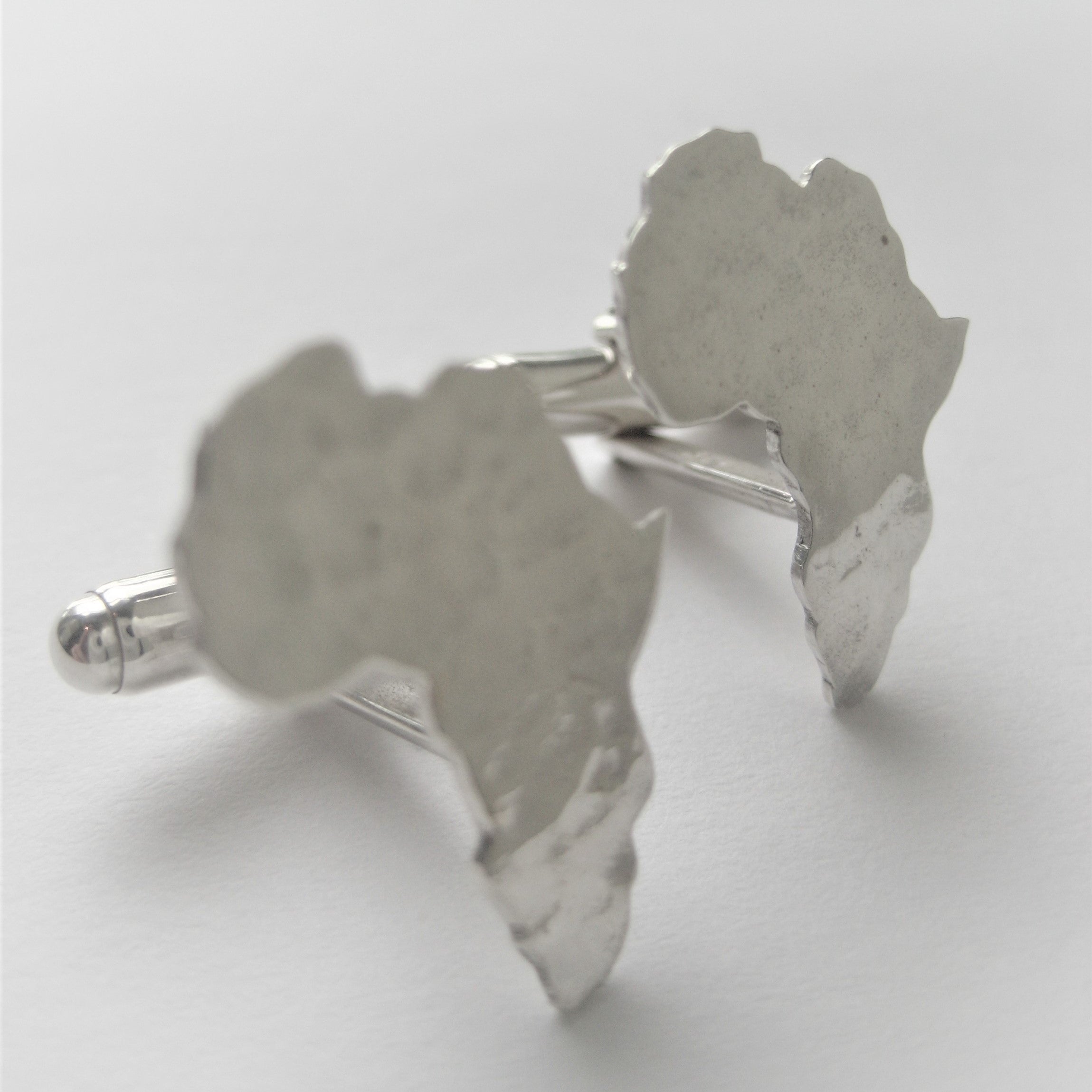 Africa Map Hammered Cuff Links