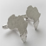 Load image into Gallery viewer, Africa Map Hammered Cuff Links
