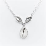 Load image into Gallery viewer, Cowrie 2 Silver 1 Set Necklace
