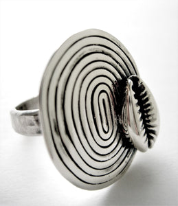 Cowrie Spiral Ring