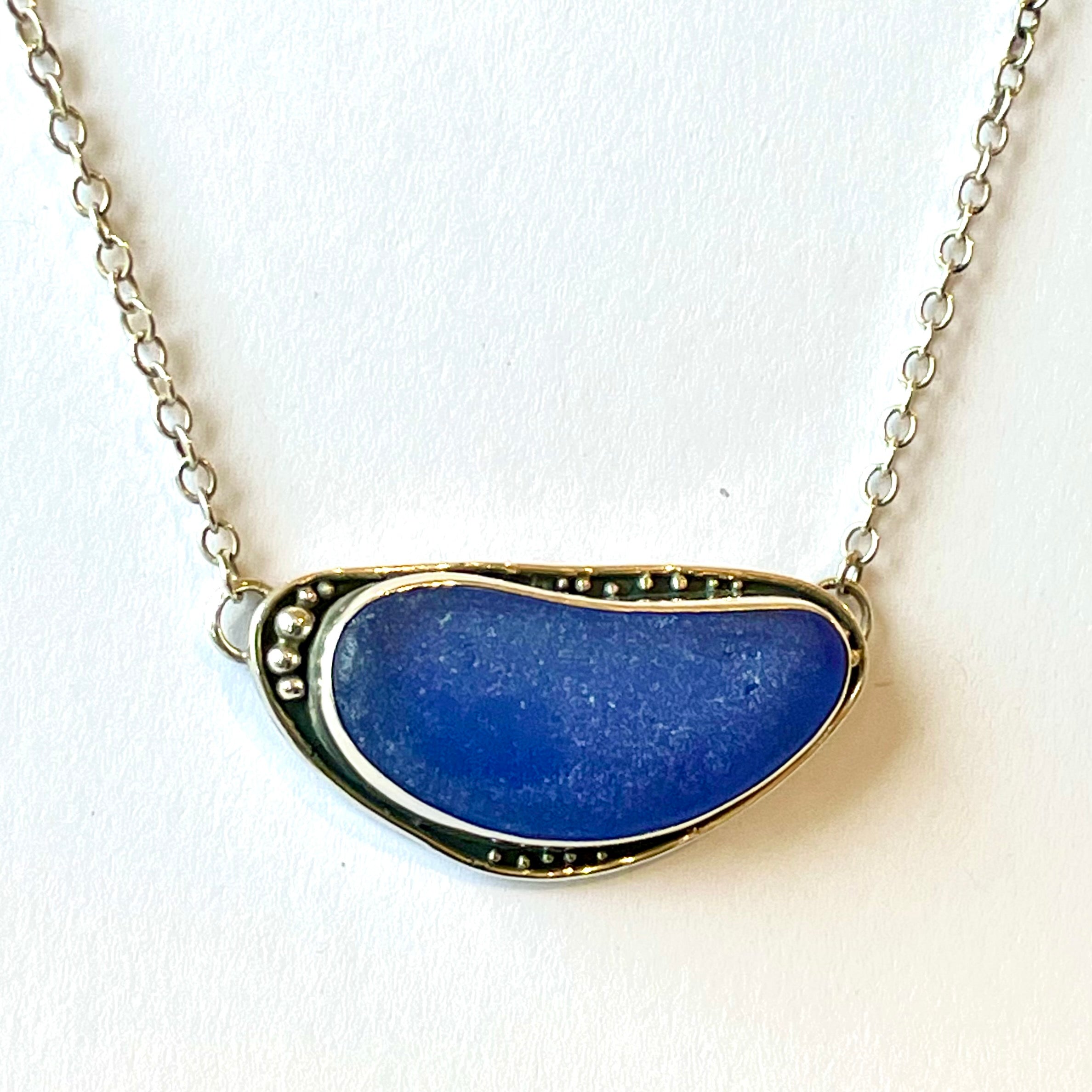 Blue Seaglass necklace