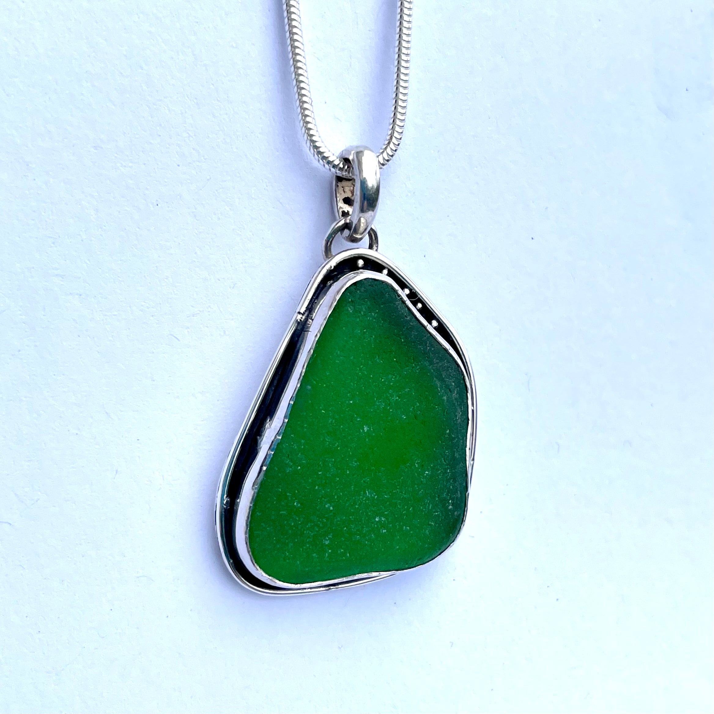 Green sea glass pendant