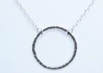 Load image into Gallery viewer, Zigzag &amp; Dots Stamped Hoop Necklace
