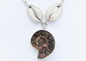 Ammonite and Cowrie Shell Necklace