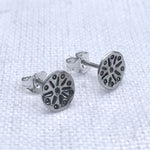 Load image into Gallery viewer, Stella solid silver stamped studs
