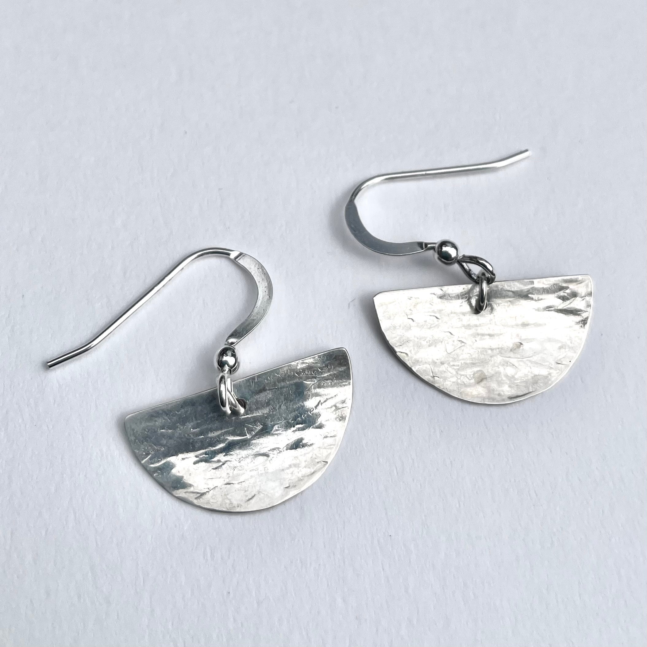 Half moon silver earrings