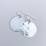 Load image into Gallery viewer, Circles texture silver disc earrings
