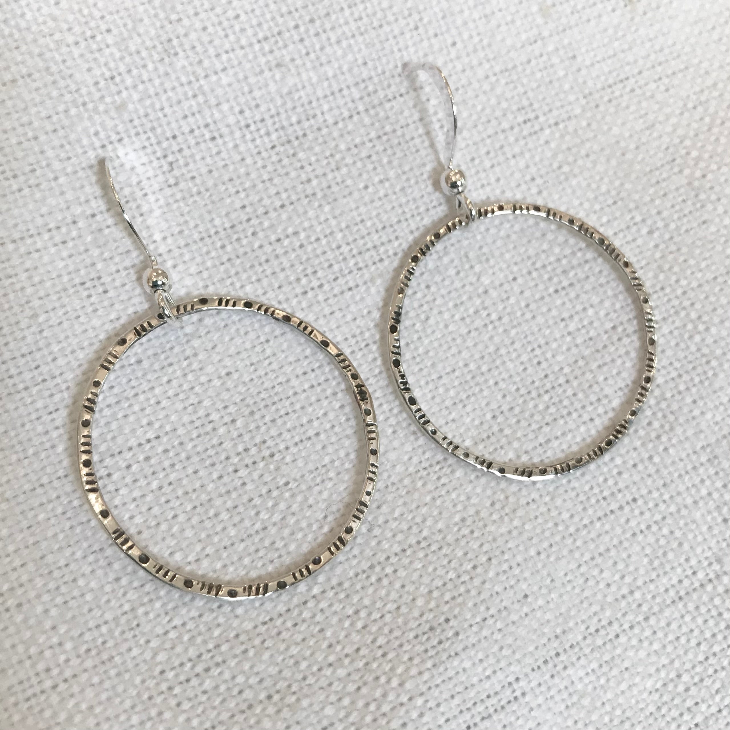 Stamped Dots & Dashes hoop earrings