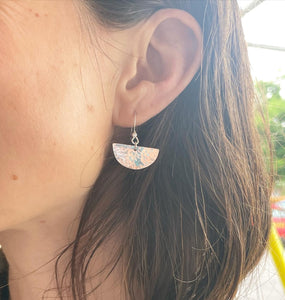 Half moon silver earrings