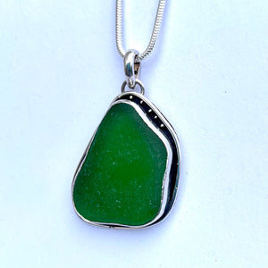 Green sea glass pendant