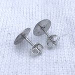 Load image into Gallery viewer, Crosshatch solid silver stamped studs
