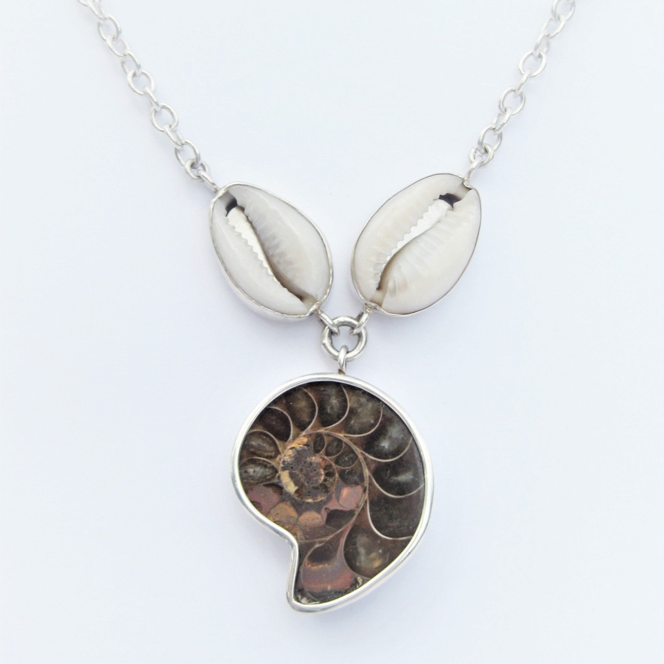 Ammonite and Cowrie Shell Necklace