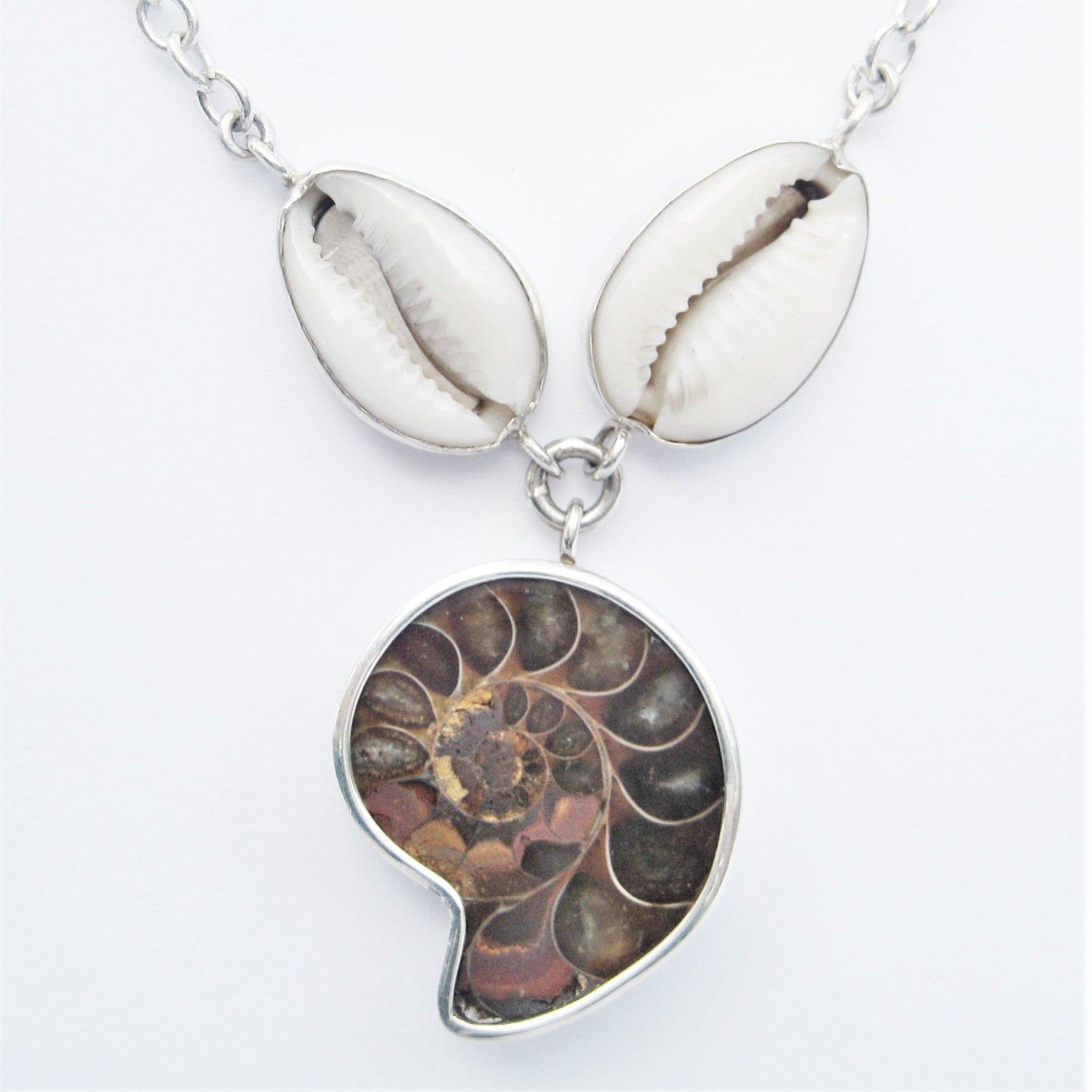 Ammonite and Cowrie Shell Necklace