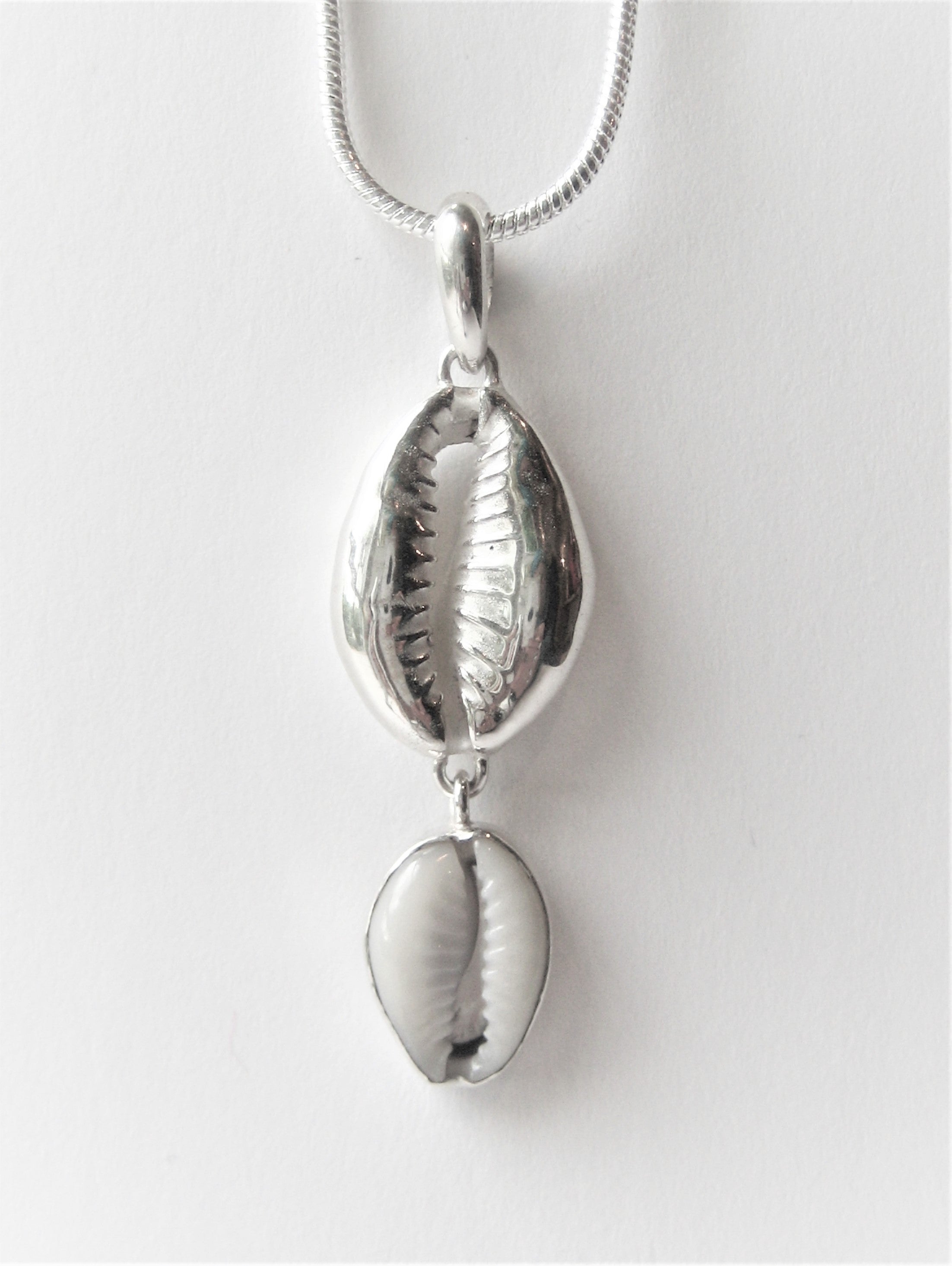Cowrie silver and shell Pendant