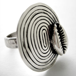 Cowrie Spiral Ring