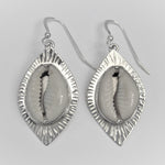 Load image into Gallery viewer, Cowrie with textured edge earrings
